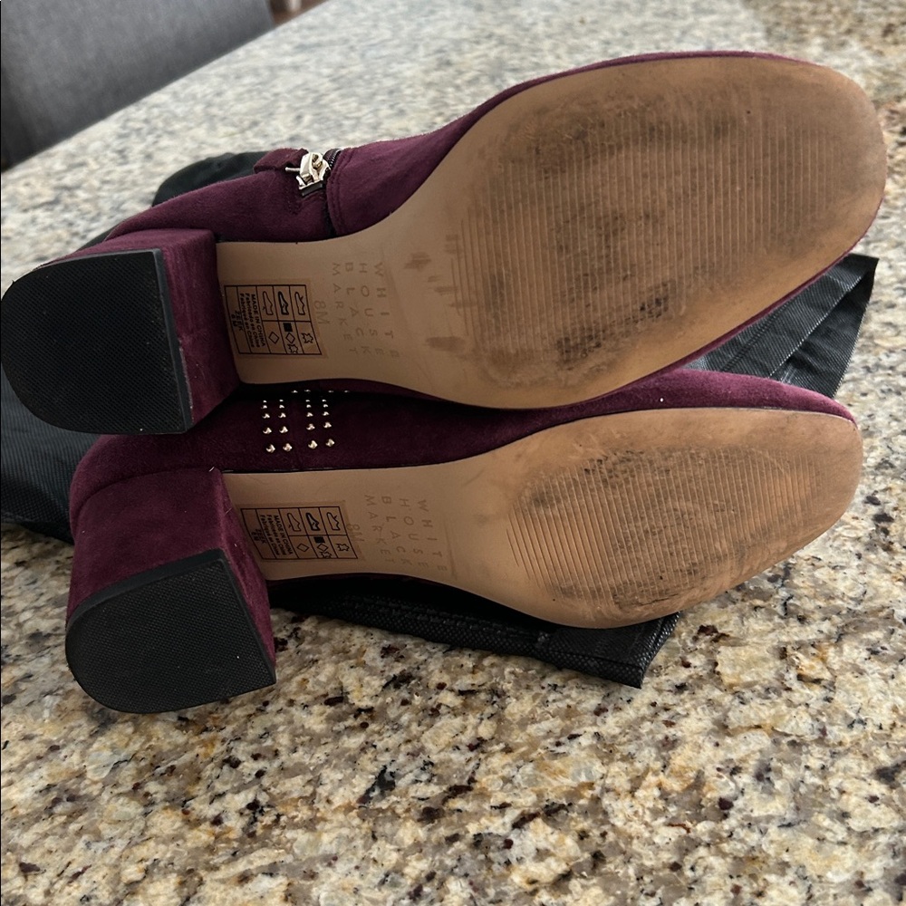 White House Black Market Deep burgundy Ankle Booties - Picture 3 of 3